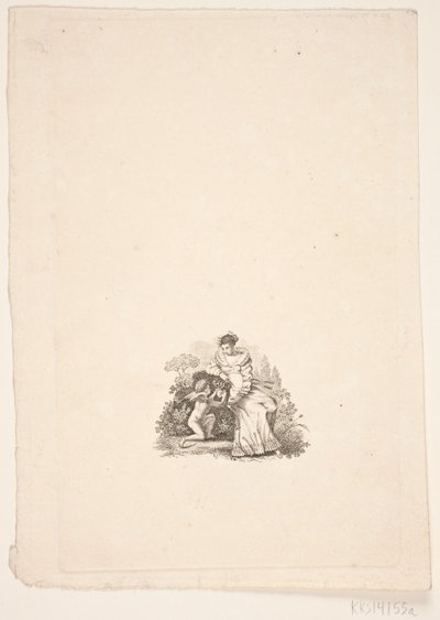 Dame assise et Cupidon - Oluf Olufsen Bagge