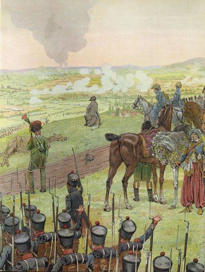 Napoléon, assis sur un tambour, à la bataille de Bautzen, 20-21 mai 1813 - Onfray de Breville Job