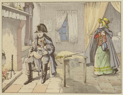 Le soir de la bataille de Champaubert et à la veille de Montmirail, un Napoléon pensif berce le bébé d