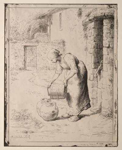 Une femme vidant un seau - Orazio Borgianni