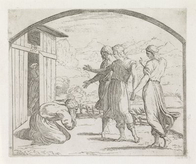 Abraham et les trois anges (Peintures dans la Loggia de Raphaël) - Orazio Borgianni