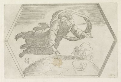 Création du ciel et de la terre (Schilderingen in de Loggia van Rafaël) - Orazio Borgianni
