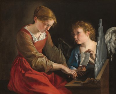 Sainte Cécile et un ange - Orazio Gentileschi and Giovanni Lanfranco