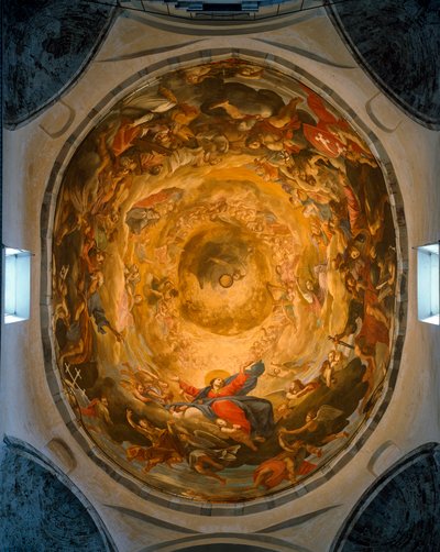 Vue intérieure du dôme. Fresque représentant l