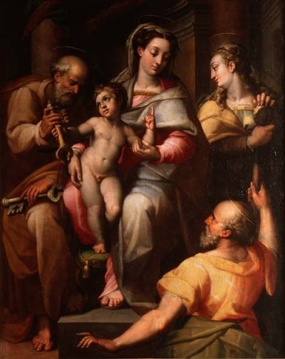 Sainte Famille avec Saint Pierre et Sainte Marie Madeleine - Orazio Samacchini