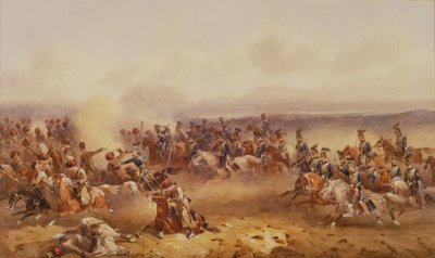 Un escadron des 10e hussards défait les Russes à Tchernaya, 16 août 1855, c.1890 - Orlando Norie