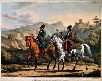 Persan fumant une chicha à cheval, vers 1820 - Orlowski