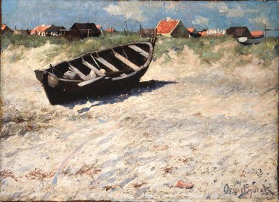 Bateau à la plage sud de Skagen - Oscar Gustaf Bjorck
