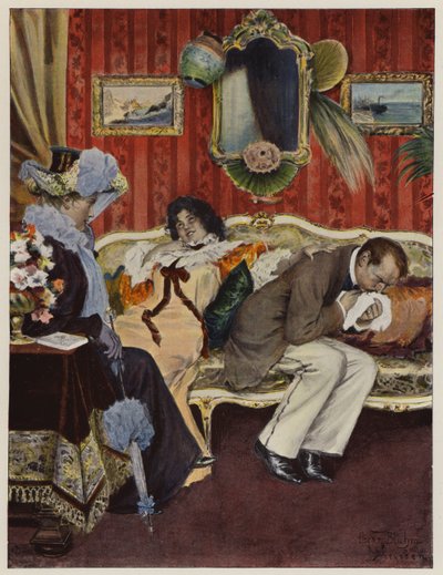 Jeune couple en lune de miel, avec le mari souffrant d