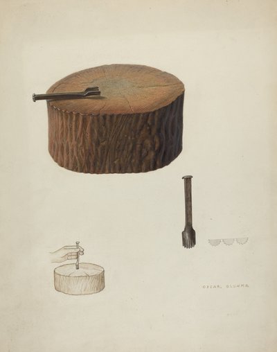 Plinker et bloc de bois - Oscar Bluhme