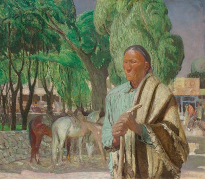 Un coin de la place Taos, vers 1925 - Oscar Edward Berninghaus