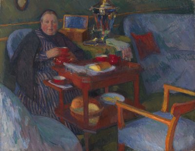Femme buvant du thé - Osip Emmanuilovich Braz