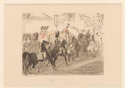 Soldats accompagnant une calèche - Oskar Bangemann