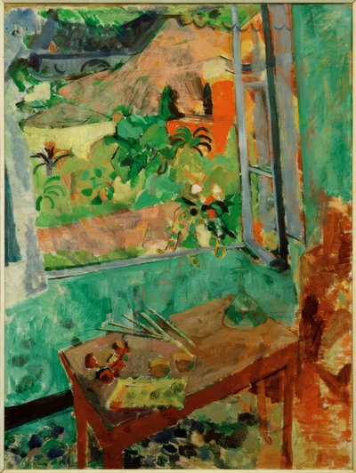 Atelier avec vue sur maison et pont, Levanto - Oskar Moll