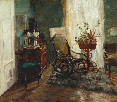 Intérieur avec chaise à bascule - Oskar Moll