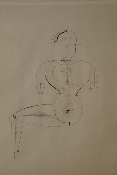 Figure de côté : Figure H2 assise, 1921 - Oskar Schlemmer