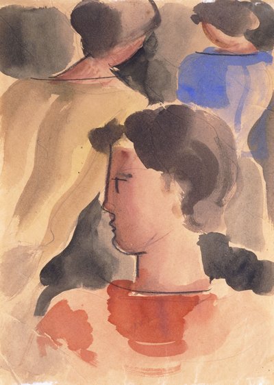 Groupe avec garçon rouge - Oskar Schlemmer