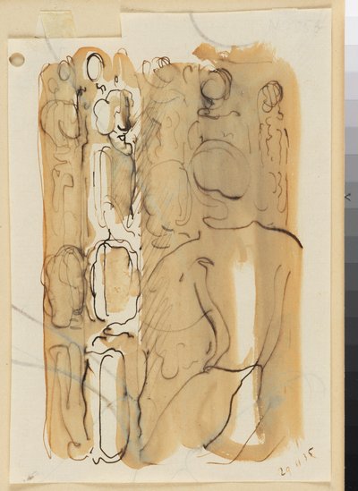 Gruppe mit Rückenfigur - Oskar Schlemmer
