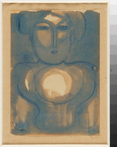 Halbfigur mit Licht auf Stirn und Brust - Oskar Schlemmer
