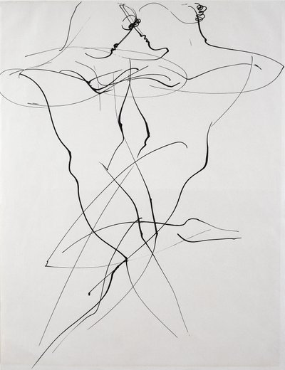 Deux figures en mouvement opposé, danse - Oskar Schlemmer