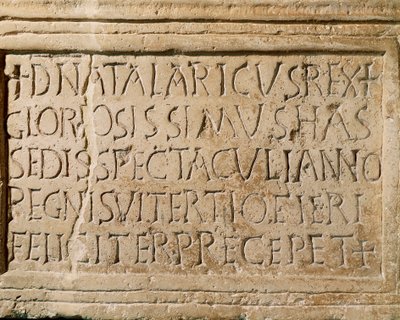 Civilisation barbare : inscription du règne du roi ostrogoth Athalaric (516-534) - Ostrogothic Ostrogothic