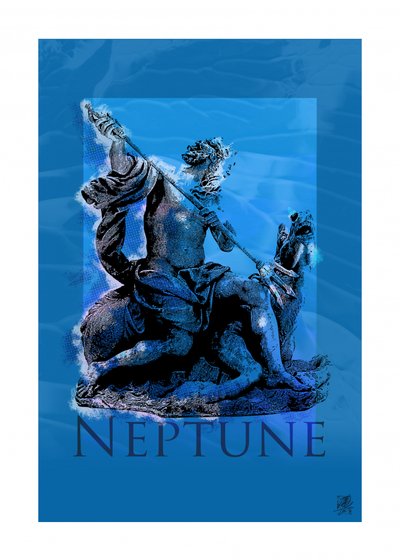 Sculpture de Neptune, dieu de la mer - Osvaldo Russo