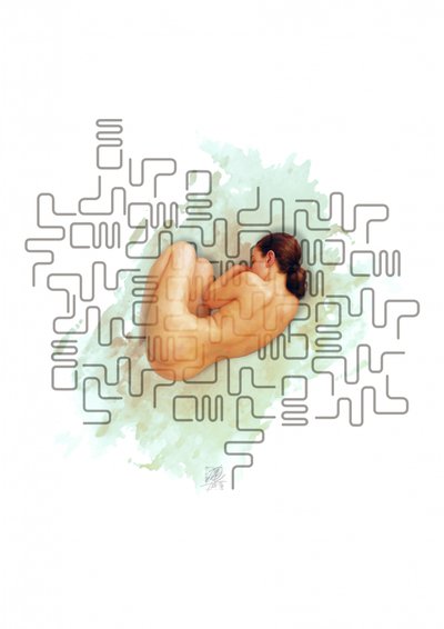 Femme nue, sérénité, abstrait - Osvaldo Russo