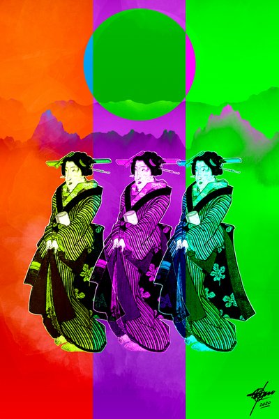 Trio de geishas Pop Art - Osvaldo Russo