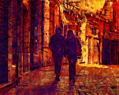 Promenade nocturne romantique en ville - Osvaldo Russo