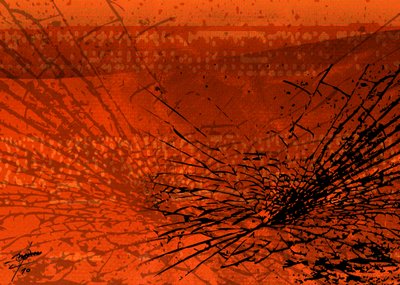 Abstrait « Orange brisé » - Osvaldo Russo