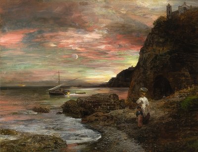 Soleil couchant à Posillipo - Oswald Achenbach