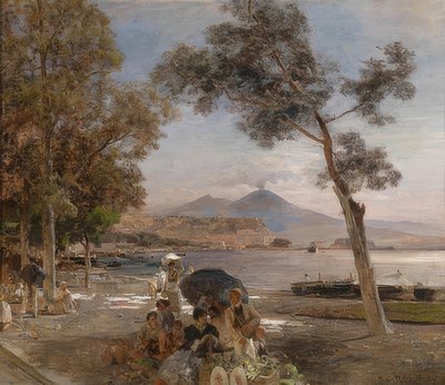Crépuscule sur le golfe de Naples - Oswald Achenbach