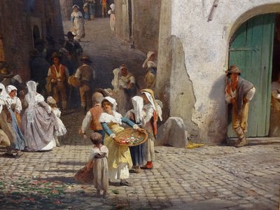 German: Fest in Genazzano
Galician: Une fête à Genazzano
French: Une fête à Genazzano
Czech: Slavnost v Genazzanu
Danish: Une fête à Genazzano - Oswald Achenbach