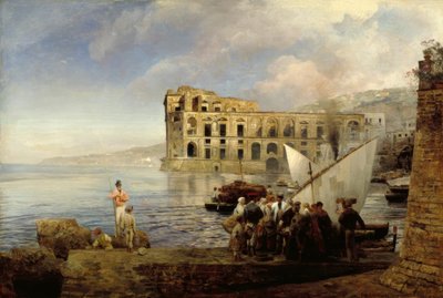 O.Achenbach, Baie de Naples avec le palais de la reine Anna - Oswald Achenbach