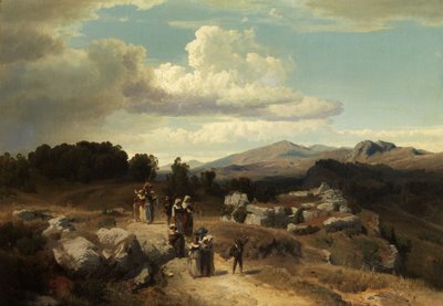 Promenade dominicale dans la campagne romaine - Oswald Achenbach