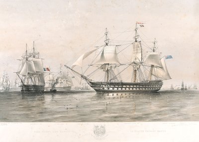 Les flottes anglaise et française dans la Baltique - Oswald Walters (after) Brierly