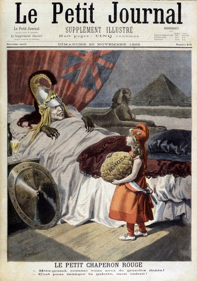 Le Petit Chaperon Rouge. Caricature sur Fachoda et les ambitions de l