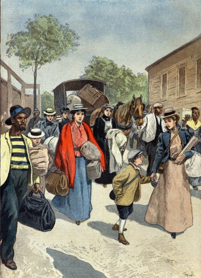 Civils anglais quittant la ville de Ladysmith assiégée par les Boers - Oswaldo Tofani