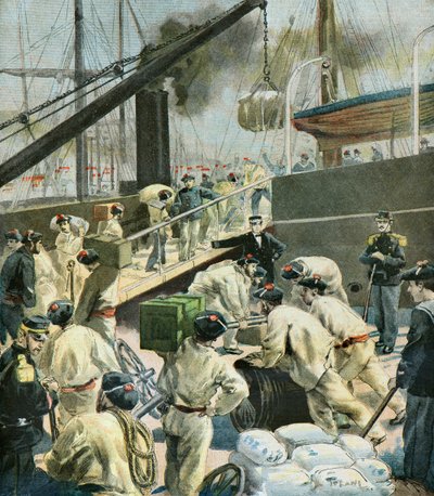 Embarquement de troupes françaises - Oswaldo Tofani