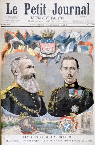 Le roi Léopold II de Belgique et le prince Nicolas de Grèce et du Danemark, 1895 - Oswaldo Tofani