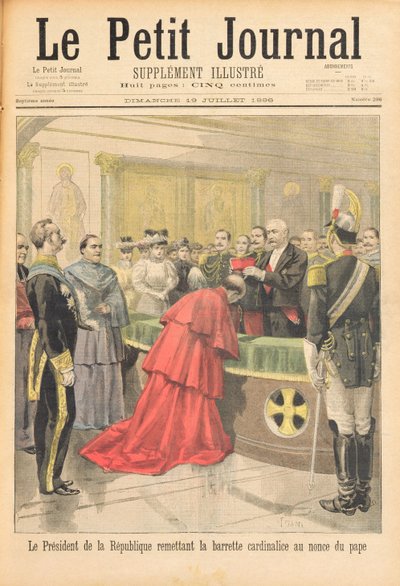 Le nonce apostolique recevant le chapeau rouge du président de la République française, de Le Petit Journal, 19 juillet 1896 - Oswaldo Tofani