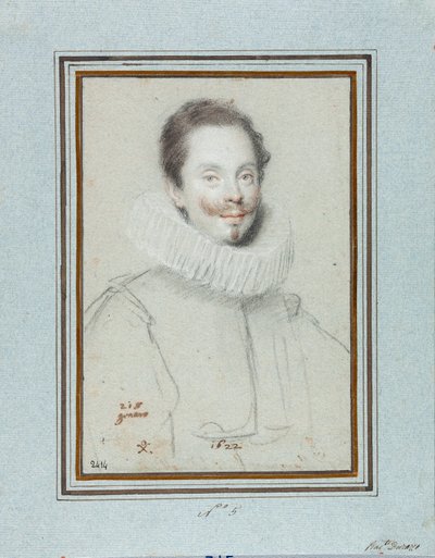 Portrait du Marquis Paris Pinelli (XVIIe siècle) Dessin par Ottavio Leoni (1578-1630) XVIIe siècle Gênes, Musei di Strada Nuova, Fondo Disegni, inv 2414 - Ottavio Mario Leoni