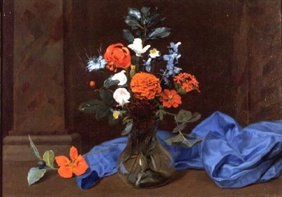 Nature morte de fleurs dans un vase en verre - Otto Didrik (attr.to) Ottesen