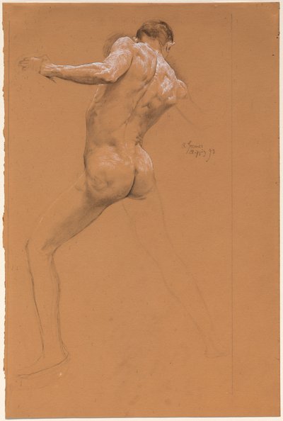 Homme nu debout de dos - Otto Greiner