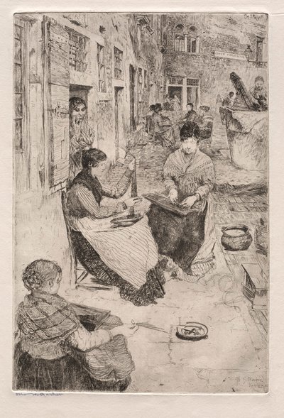 Eaux-fortes de Venise : Enfileurs de perles, 1882 - Otto H. Bacher