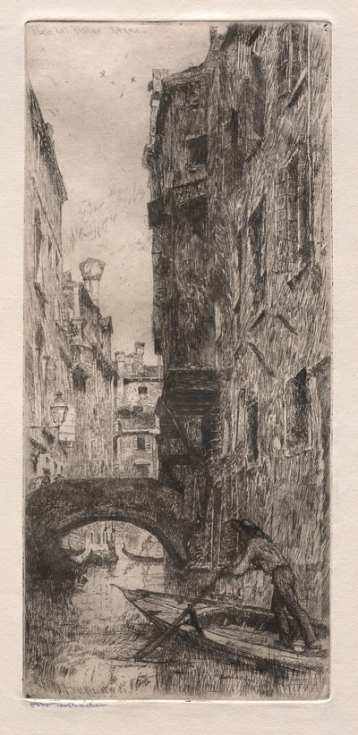 Eaux-fortes de Venise : Ponte del Pistor, Venise - Otto H. Bacher
