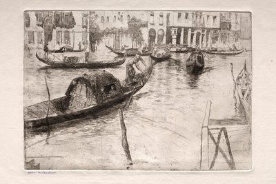 Eaux-fortes de Venise : Traghetto San Felice, 19ème siècle - Otto H. Bacher