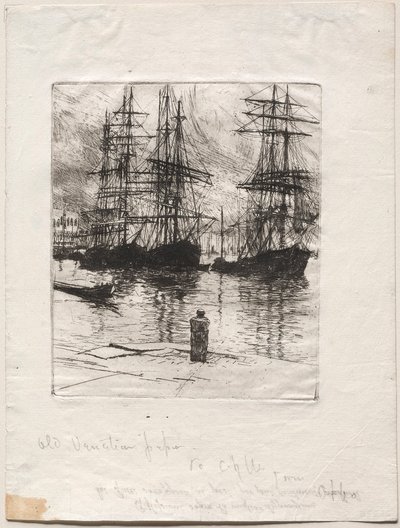 Trois navires, Venise, 1880 - Otto H. Bacher