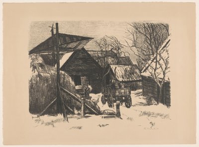 Ferme enneigée - Otto Hanrath (signed by artist)