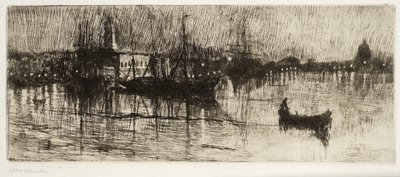 Nuit pluvieuse, c.1880-82 - Otto Henry Bacher